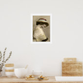 Poster femme victorienne casquette robe perlée (Cuisine)