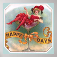 Femme victorienne Champagne Rouge Happy