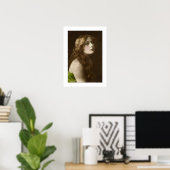 Poster femme victorienne, cheveux longs (Bureau à domicile)