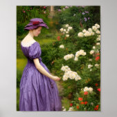 Poster Femme victorienne dans le jardin (Devant)