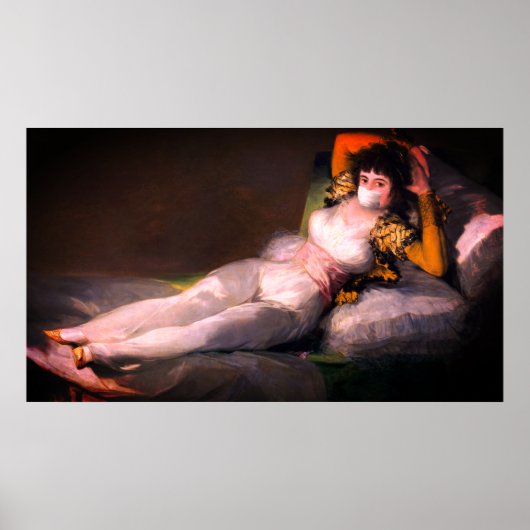 Poster Femme victorienne en masque de virus peinture rena (Devant)