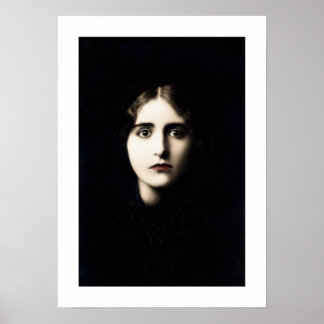 Poster femme victorienne hantant, regard, crue