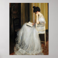 Femme victorienne Lecture Art antique Imprimer