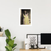 Poster femme victorienne, longue guirlande à cheveux (Bureau à domicile)