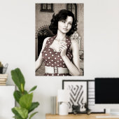 Poster Femme Vintage (Bureau à domicile)