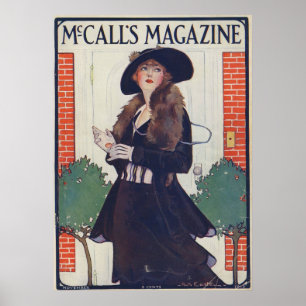 Poster Femme vintage en noir sur Magazine de 1915