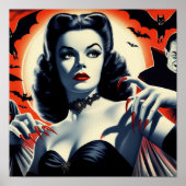 Poster Femme vintage Goth Vampire (Devant)