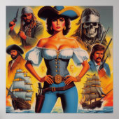 Poster Femme vintage Pirate (Devant)