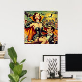 Poster Femme vintage Vampire (Bureau à domicile)