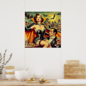 Poster Femme vintage Vampire (Cuisine)