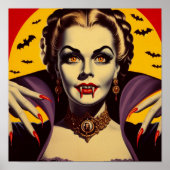 Poster Femme vintage Vampire (Devant)