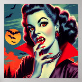 Poster Femme vintage Vampire (Devant)