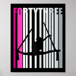 Poster Femmes 43e anniversaire de yoga aérien Aérobicienn