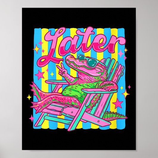 Poster Femmes À Bientôt Alligator Enseignant Enfants Vaca (Devant)