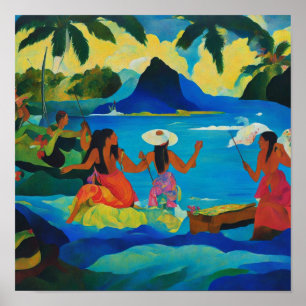 Poster Femmes à Tahiti