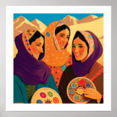 Poster Femmes afghanes jouant au darya (Devant)