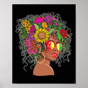 Poster Femmes afro-américaines Black Melanin Queen Ju