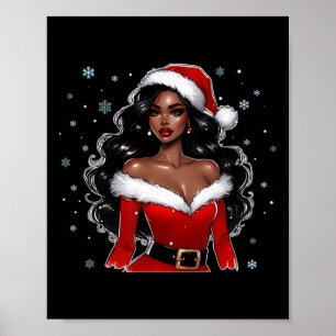 Poster Femmes afro-américaines Joyeux Noël Noir Noël