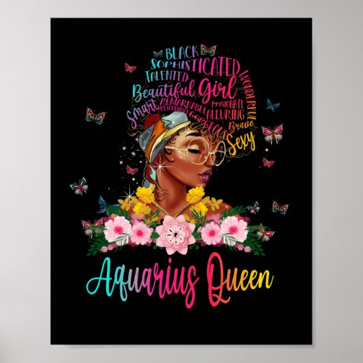 Poster Femmes Aquarius Queen Black Persistent Belle (Devant)