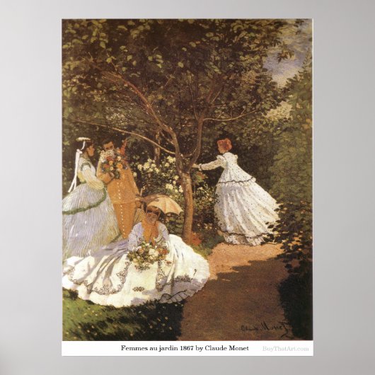 Poster Femmes au jardin 1867 par Claude Monet (Devant)