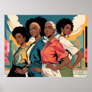 Poster Femmes autonomisées dans la mode urbaine