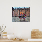 Poster Femmes avec agneau à Cusco, Pérou (Cuisine)