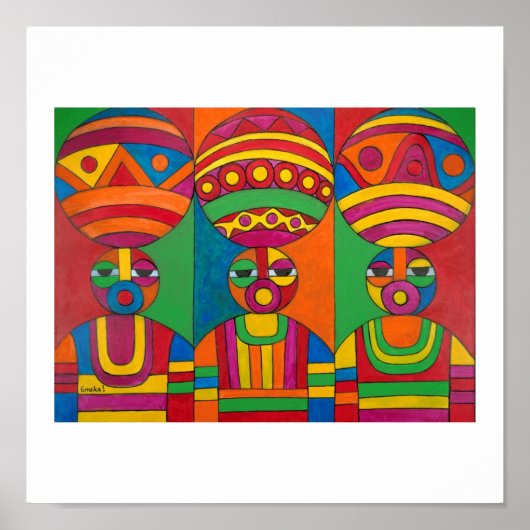 Poster Femmes avec des calebasses par Emeka ! (Devant)