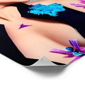 Poster Femmes avec Mohawks noirs, roses et bleus (Coin)