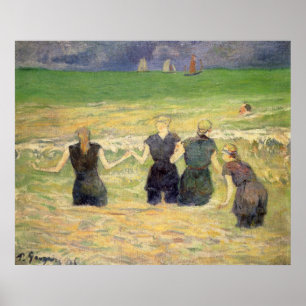 Poster Femmes baignant Dieppe par Paul Gauguin