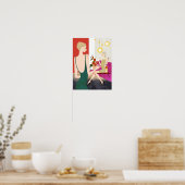 Poster Femmes Boire du vin (Cuisine)