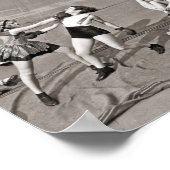 Poster Femmes Boxant Sur Un Toit De 1938 Vintage (Coin)