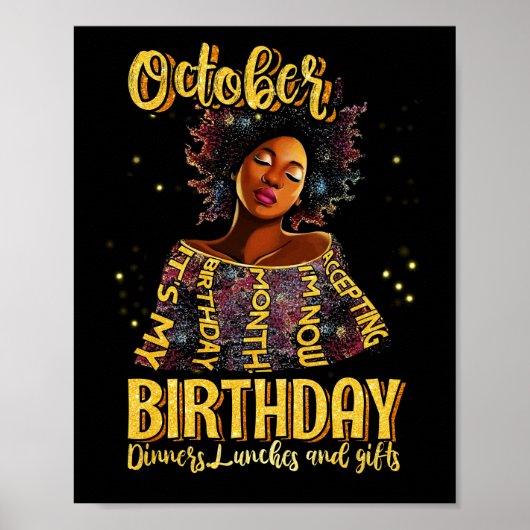 Poster Femmes C’est mon anniversaire Octobre Accepter l’a (Devant)
