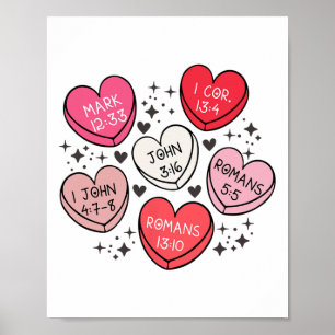 Poster Femmes Christian Valentine Amour Coeurs Religieux