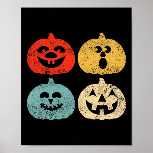 Poster Femmes Citrouilles d'Halloween vintage (Devant)