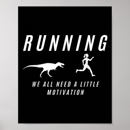 Poster Femmes Courir Avec Motivation Raptor Funny Runner (Devant)