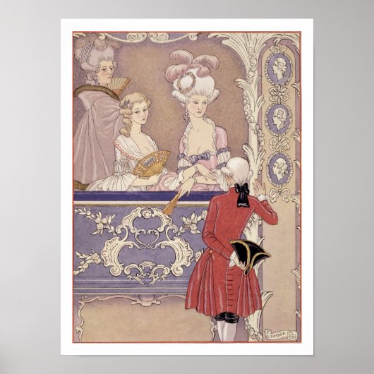 Poster Femmes dans une boîte de théâtre, illustration de  (Devant)