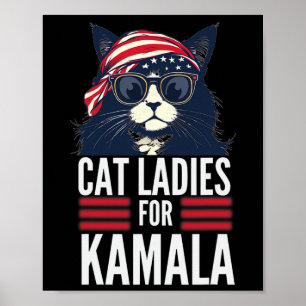 Poster Femmes De Chat Sans Enfant Pour Kamala Harris 2024