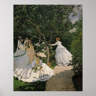 Poster Femmes de Claude Monet   dans le jardin, 1866