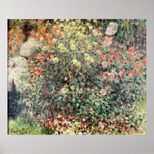 Poster Femmes de Claude Monet en fleurs, 1875