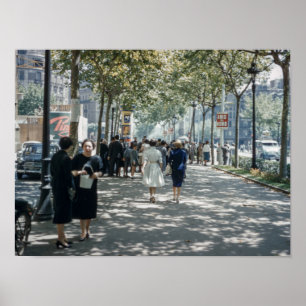 Poster Femmes de style street parisien milieu du XXe sièc