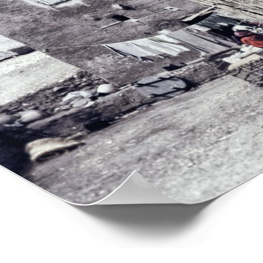 Poster Femmes dehors faire la laverie et les tâches quoti (Coin)