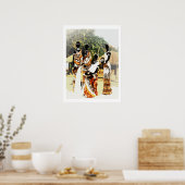 Poster Femmes des villages tribaux africains (Cuisine)