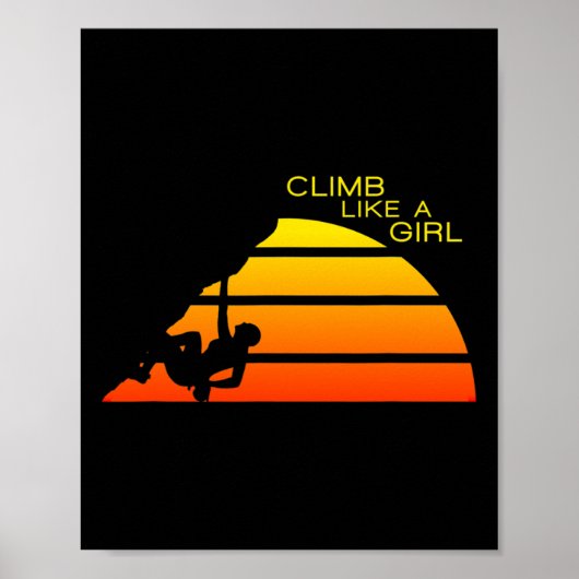 Poster Femmes d'escalade de roche grimper comme une fille (Devant)