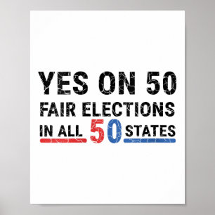 Poster Femmes Drôle Oui Sur 50 Élections Équitables Dans