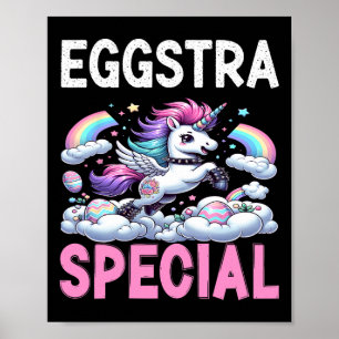 Poster Femmes Eggstra Spécial Kawaii Unicorne Jour de Pâq