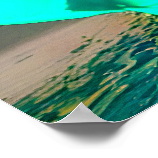 Poster Femmes en bleu turquoise sur une plage de nuit Imp (Coin)