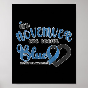 Poster Femmes En Novembre Nous Portons Bleu Coeur Ruban D