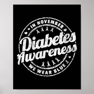 Poster Femmes En Novembre Nous Portons Blue Diabetes Sens