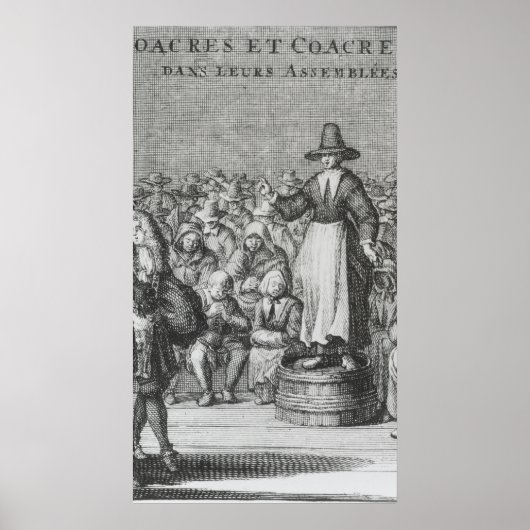 Poster Femmes et hommes quakers à leur assemblée (Devant)