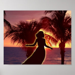 Poster Femmes félicitant le seigneur au coucher du